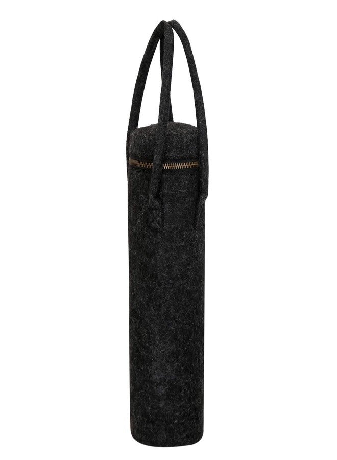 OON Bottle Cover/Holder 1Litre with Handle Zipper Closure Waterproof Lining Black Felt - Image 1